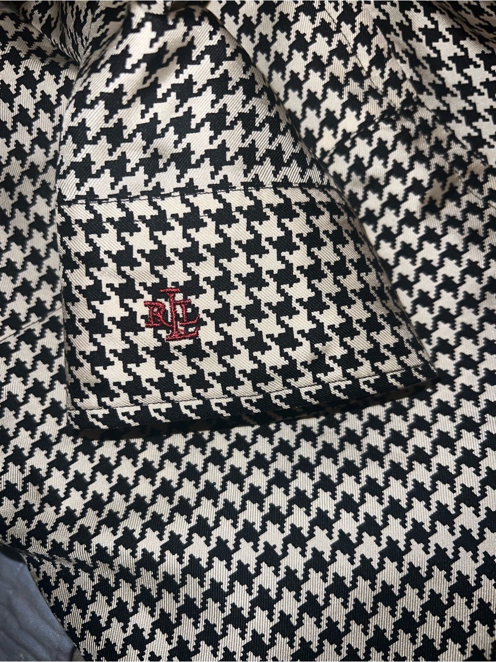 Ralph Lauren Black and White Houndstooth Button-Down Shirt - Picture 7 of 7